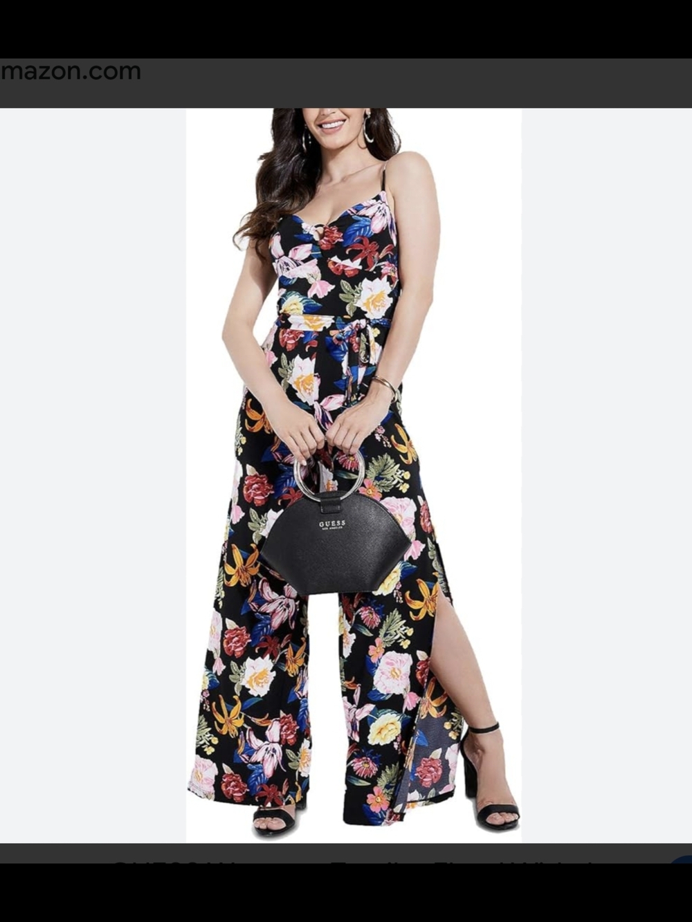 Guess Floral Wide-Leg Jumpsuit in‎ Black